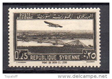 Syrie PA N°87 Neuf Charniere  Variété  Tache D'encre Sur Le 2 De 0.25 - Airmail