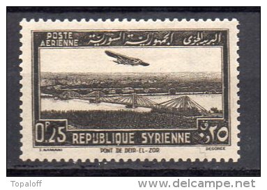 Syrie PA N°87 Neuf Charniere  Variété  Tache D'encre Sur Le 2 De 0.25 - Aéreo