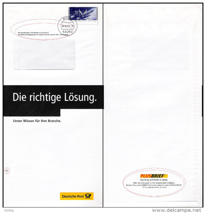 Plusbrief Ganzsache Dienstganzsache Deutsche Post EA B8 /01 [links 10] 144 C 00.00.04-18 Ungelaufen - Enveloppes Privées - Neuves