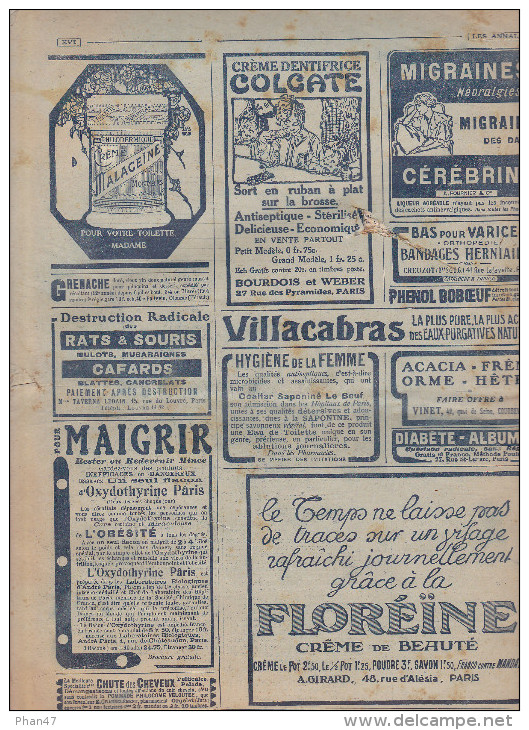 LES ANNALES N°1564 Du 15/06/1913. Gabriele D´Annunzio, Arcachon, Île De Chypre... R.E. PEARY L´homme Du Pôle N. Corrida - Allgemeine Literatur