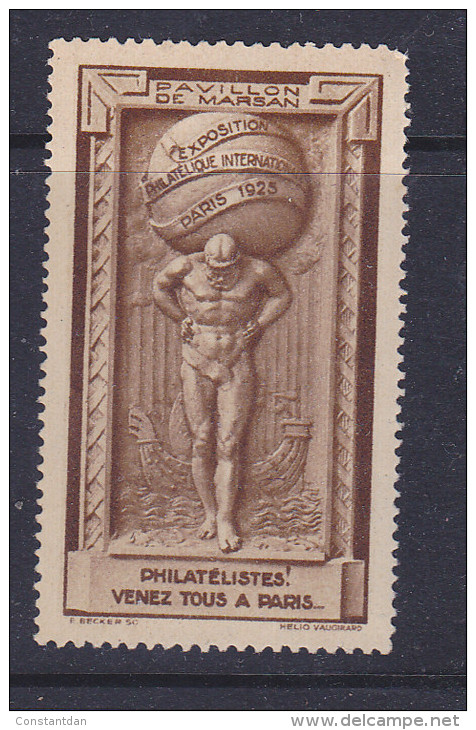 FRANCE VIGNETTE EXPOSITION PHILATELIQUE INTERNATIONALE PARIS 1925 NEUF SANS CHARNIERE - Briefmarkenmessen