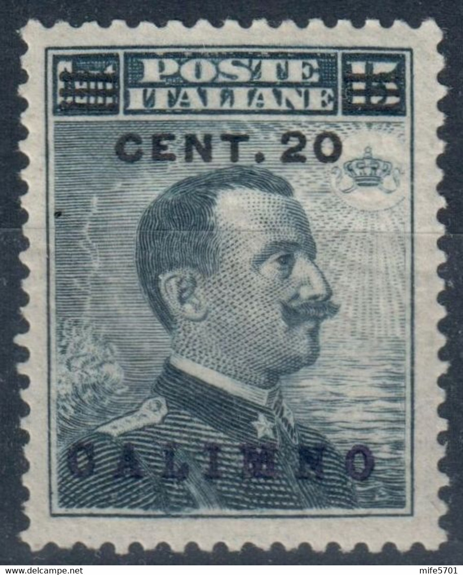 REGNO D'ITALIA COLONIA CALINO / CALIMNO 1916 - MICHETTI C. 20 Su C. 15 NERO - BUONA CENTRATURA NUOVO MNH ** - SASSONE 8 - Egée (Calino)