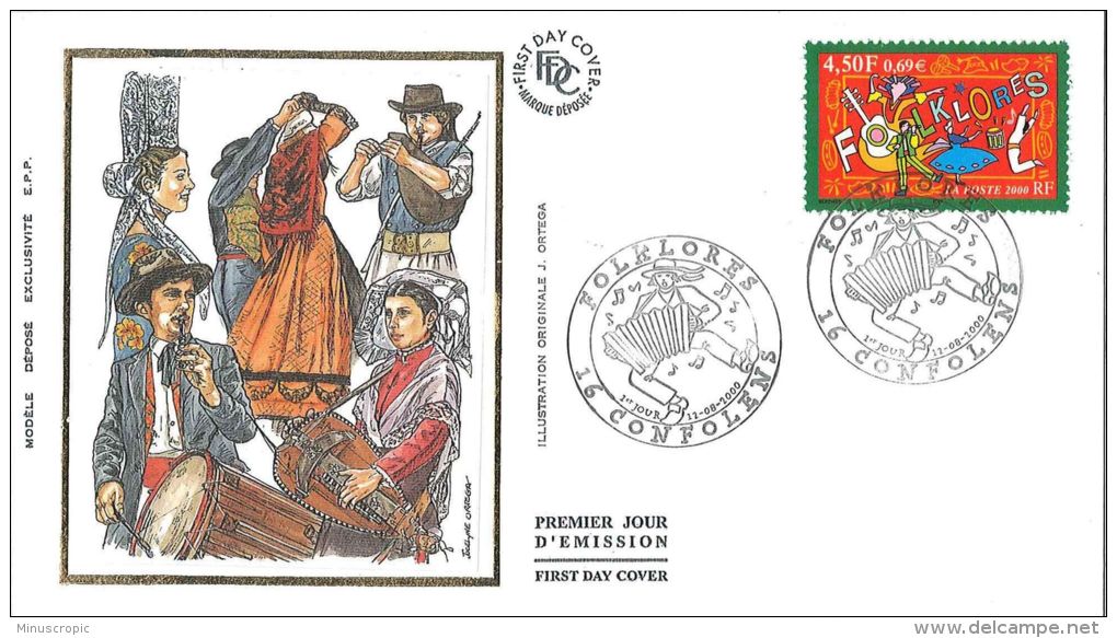 Enveloppe FDC Soie - Folklore - Confolens - 2000 - 2000-2009