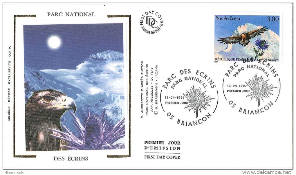 Enveloppe FDC Soie - Parc National Des Ecrins - Briançon - 1997 - 1990-1999