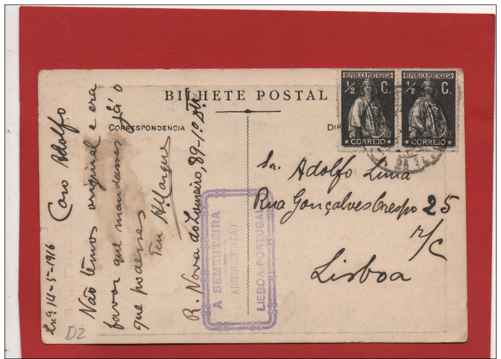 Postal Portuguesa Semana Trágica Barcelona 1909, Francisco Ferrer , Escuela Moderna , Lisboa 1916 - Barcelona