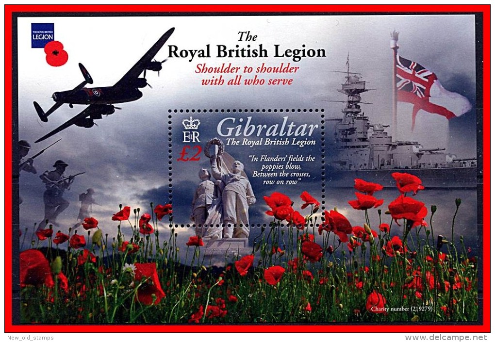 Gibraltar 2011 BRITISH TROOPS In WARS WWI & WWII S/S Sc#1265 MNH  PLANES, SHIPS, FLAGS A20 - Gibraltar