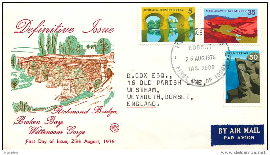 1976 Landscape Definitive Issue SG 627, 629, 630 On WCS Cachet To UK - FDC