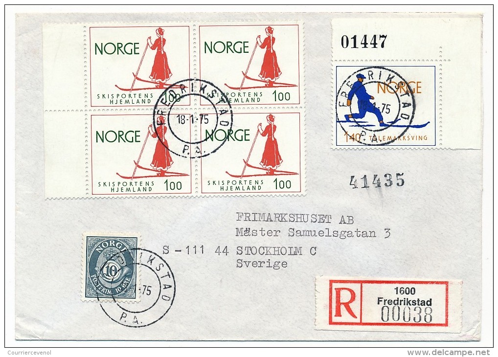 NORVEGE - 5 Enveloppes Affranchissements Thème SKI - 1975 / 1980 - Joli Ensemble - Inverno