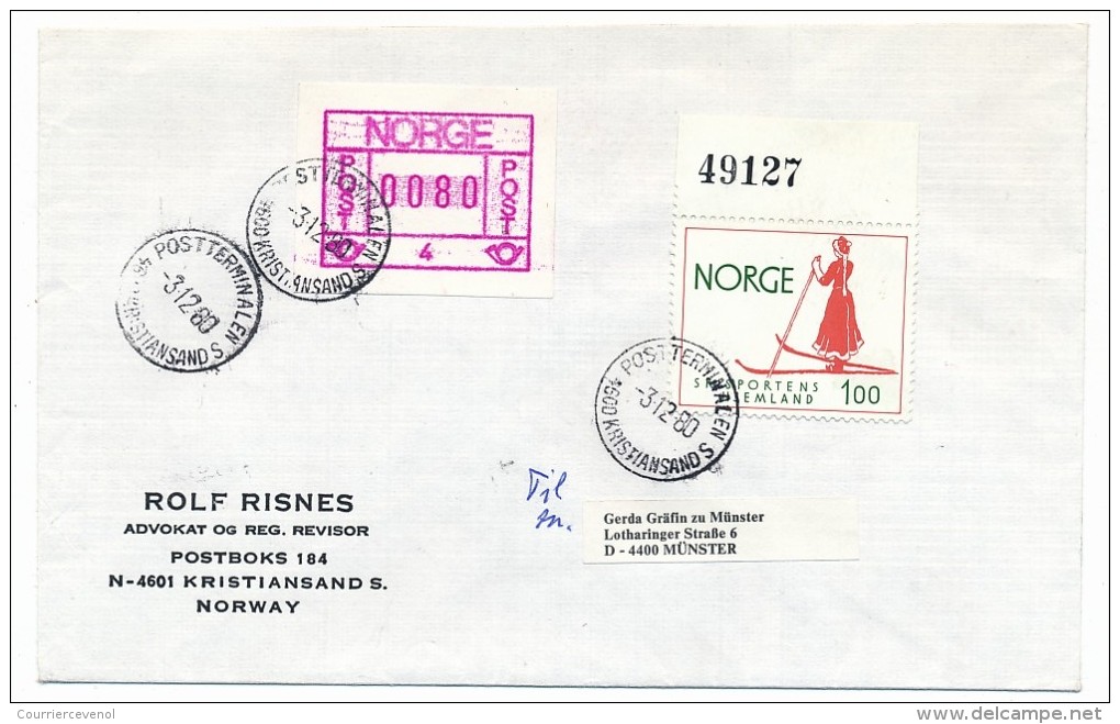NORVEGE - 5 Enveloppes Affranchissements Thème SKI - 1975 / 1980 - Joli Ensemble - Invierno