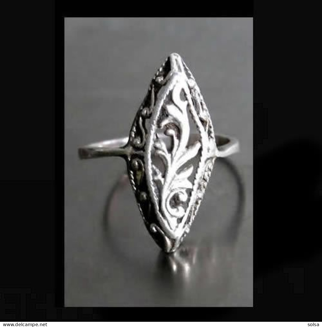 - Fine Bague Orientale Ancienne En Vermeil T55 / - Anillos