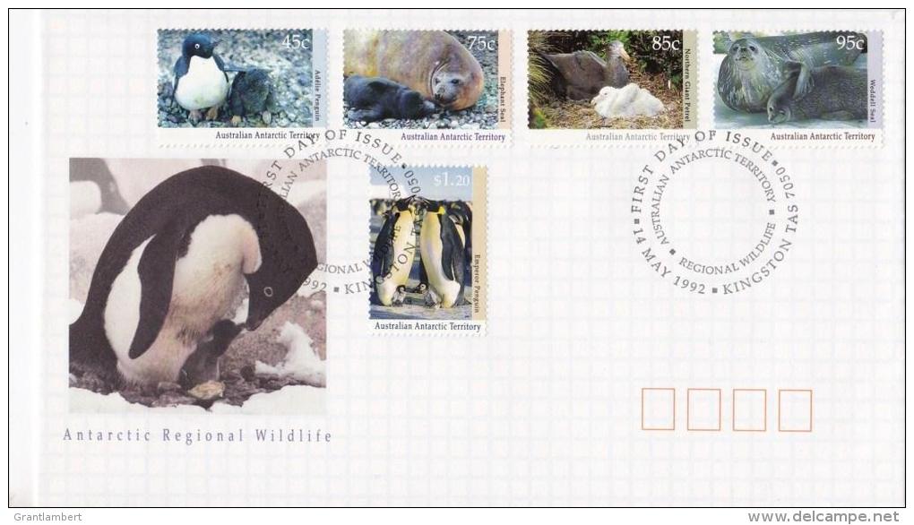 Australian Antarctic 1992 Regional Wildlife FDC - Seals, Penguins, Birds - FDC