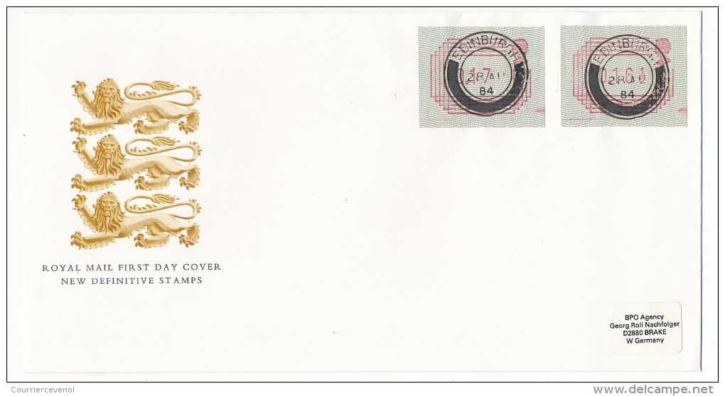 GRANDE BRETAGNE - 10 Enveloppes FDC "Royal Mail Postage Labels" - 1984 - Toutes Différentes - 1981-1990 Em. Décimales