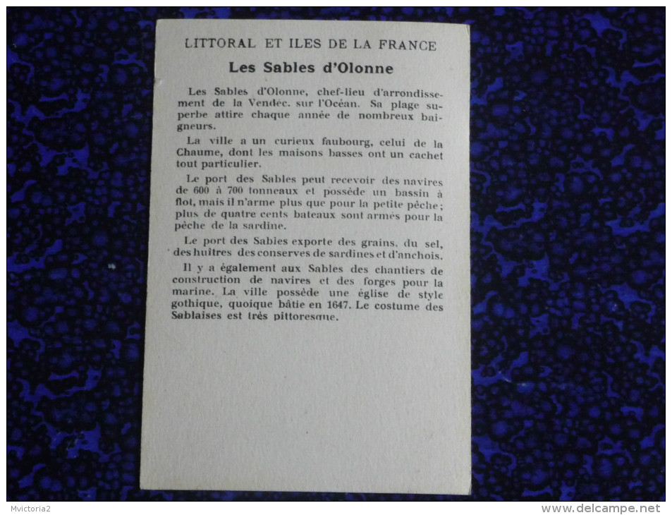 CHROMO - LITTORAL ET ILES DE FRANCE - LES SABLES D´OLONNE - Other & Unclassified