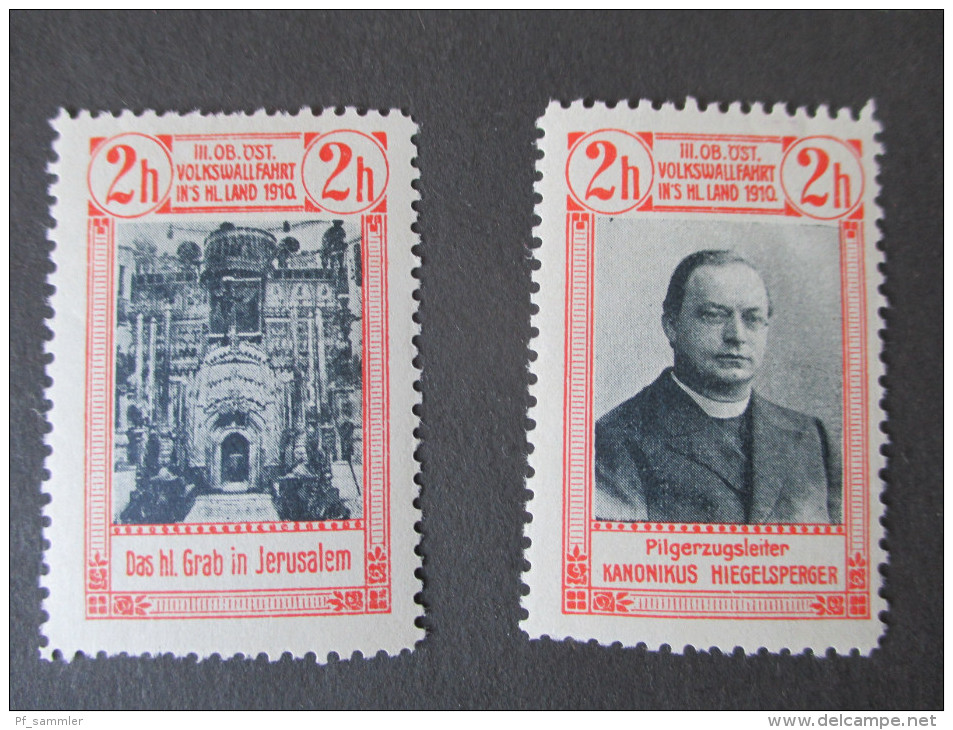 Österreich 1910 Privatmarken 3. Hiegelsberger Volkswallfahrt Ins Heilige Land. Jerusalem / Abendmahlsaal Usw.. RAR!!! - Unused Stamps