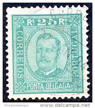 !										■■■■■ds■■ P.Delgada 1892 AF#05ø King Carlos Neto 25 Réis 11,5 (x9333) - Ponta Delgada