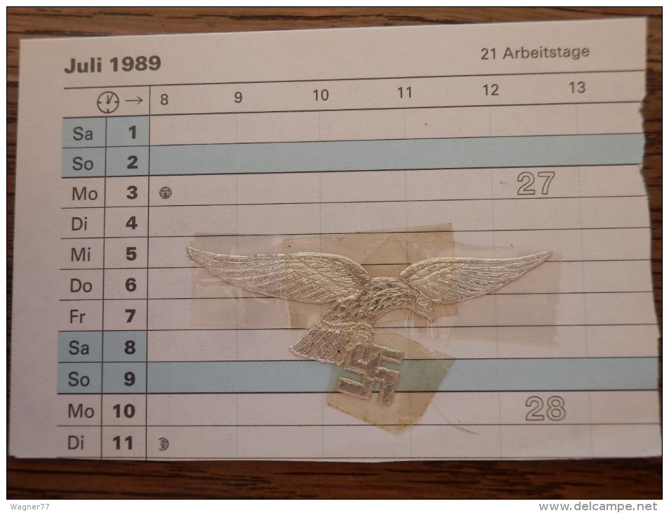 Luftwaffe Adler Auf Papier Geklebt - Vignet. - Storia Postale