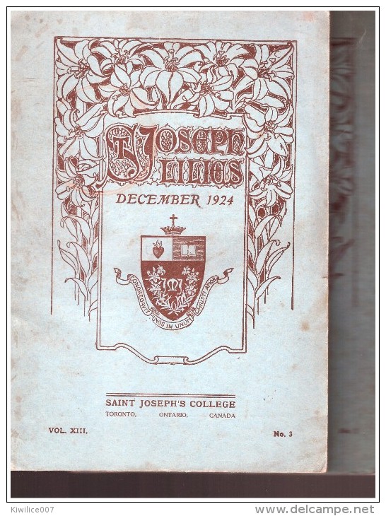 St Joseph ´s College  Toronto  Ontario Canada    Lilies  December 1924 Et  June 1925 - Canada