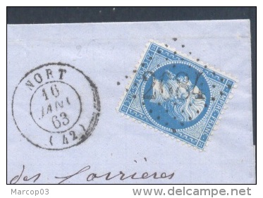 LOIRE ATLANTIQUE 44 NORT  LSC Tad Type 15 Du 16 Janvier 1863 GC 2684 Sur N° 22 SUP - 1849-1876: Période Classique