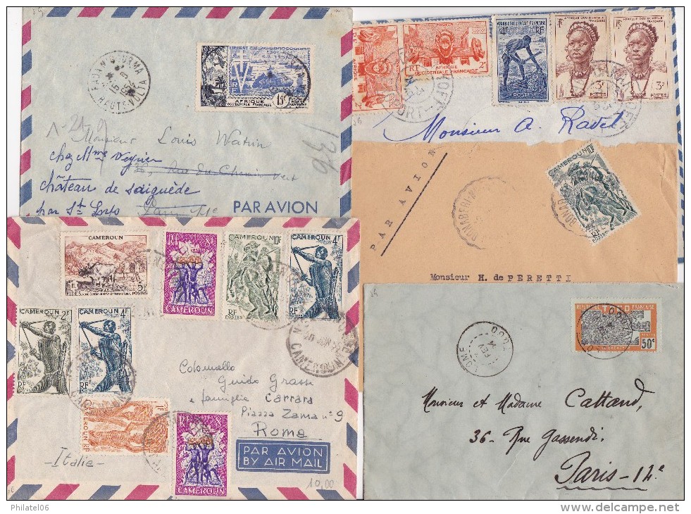 ENSEMBLE DE LETTRES DES ANCIENNES COLONIES D'AFRIQUE - Collections