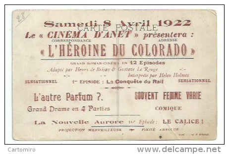 28 Anet - Le Château  - Voir Publicité Au Dos De La Carte  EN 1922 - Anet