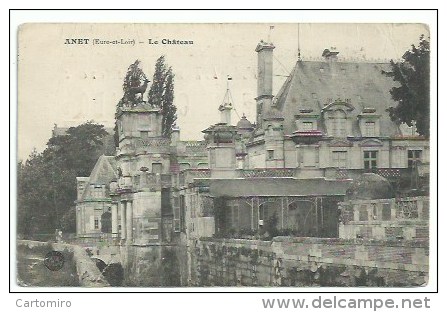 28 Anet - Le Château  - Voir Publicité Au Dos De La Carte  EN 1922 - Anet