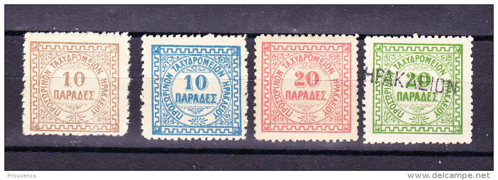 1898-99   CRETE CRETA   Bureau Anglais D´Heraklion  NEUFS   ** Et   *  (last 2) English Office COTE 65 - Creta