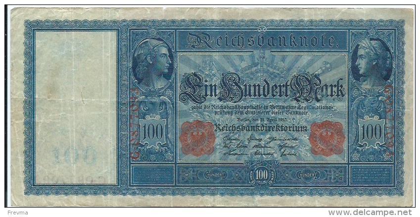 Billet 100 Mark 21 Avril 1910 Serie G SUP - 100 Mark