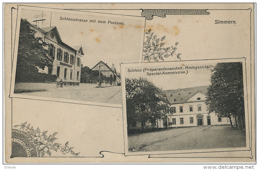 Simmern Schloss  Schlosstrasse Mit Dem Postamt - Simmern