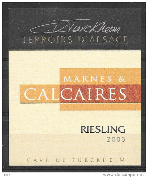 ALSACE - Riesling Marnes Et Calcaires 2003 - Cave Vinicole De Turckheim (état Neuf) - Riesling