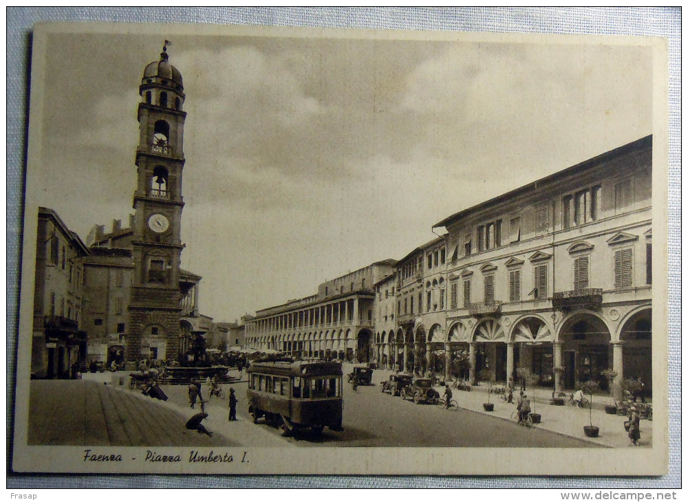 FAENZA PIAZZA UMBERTO I TRAM  ANIMATA - Faenza