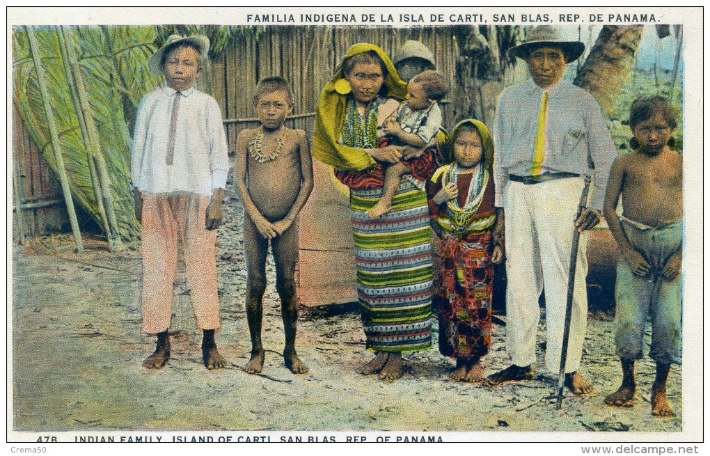 FAMILLE INDIGENA DE LA ISLA DE CARTI SANS BLAS - REP. DU PANAMA - Panama