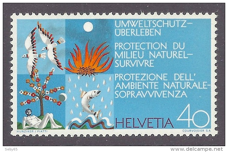 Helvetia / Switzerland 1972 - Protection Du Milieu Naturel-survivre, Protezione Ambiente Naturale, Nature Protection MNH - Ungebraucht