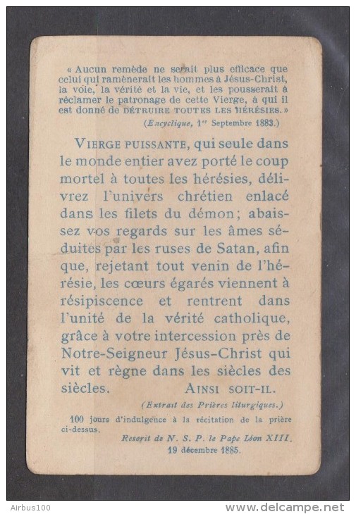 IMAGE RELIGIEUSE - VIRGO POTENS 19 DÉCEMBRE 1885 - 2 Scans - Santini