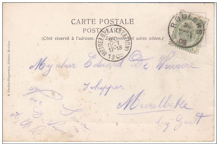 ROULERS (Roeselare, Roeselaere) - Le Port - Uitg Carlier-Dispersyn - Verz 1905 Nr MEIRELBEKE  - (binnenschip, Peniche) - - Roeselare