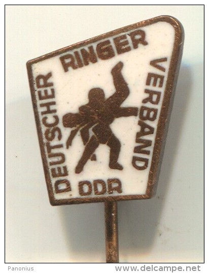 WRESTLING - Federation, East Germany, DDR, Enamel, Pin, Badge - Ringen