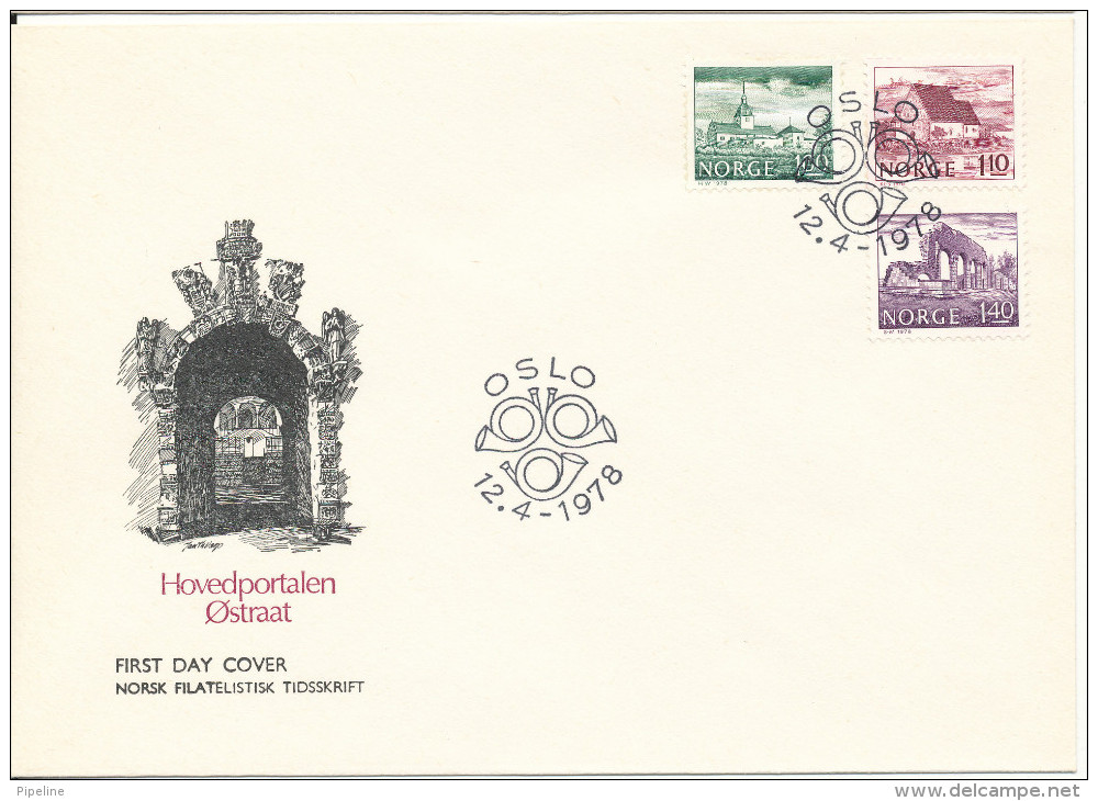 Norway FDC 12-4-1978 Churches Complete With Cachet - FDC