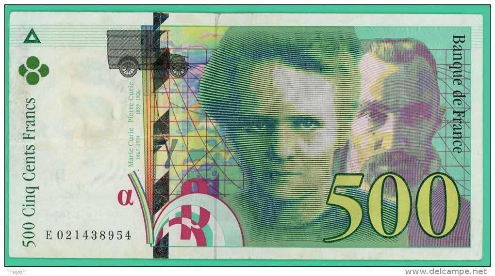 France - 500 Francs - Pierre Et Marie Curie - N° E021438954 - 1994  -  TTB+ - 500 F 1994-2000 ''Pierre En Marie Curie''