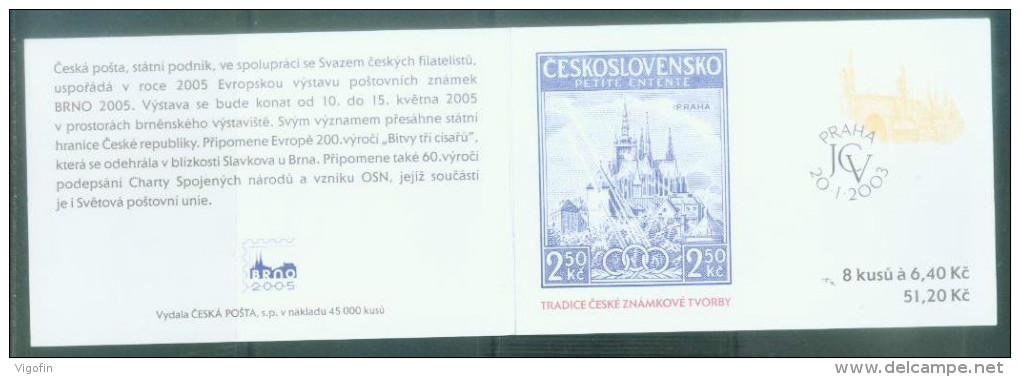 CZ 2003-346 TRADITION CZECH STAMPS, CZECH REPUBLIK, BOOKLET, MNH - Unused Stamps