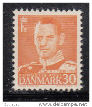 Denmark MH Scott #309 30o Frederik IX, Orange Type III - Unused Stamps