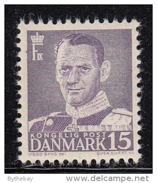 Denmark MH Scott #319 15o Frederik IX, Light Violet Type III - Nuevos