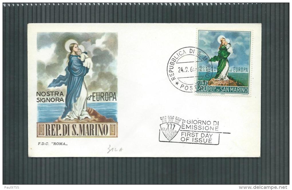 SAINT MARIN FDC 24/09/1966 Y.T. 686  NOTRE MERE EUROPE - FDC