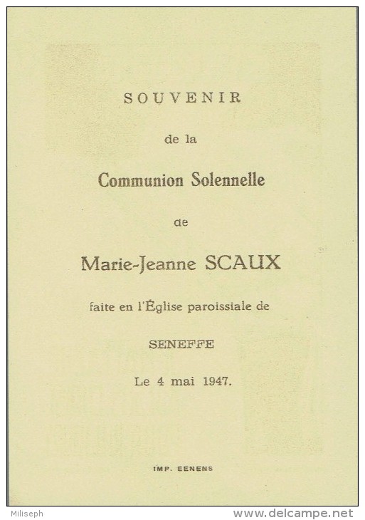 Souvenir De Communion - Marie-Jeanne SCAUX - Seneffe - 1947    (3782) - Images Religieuses