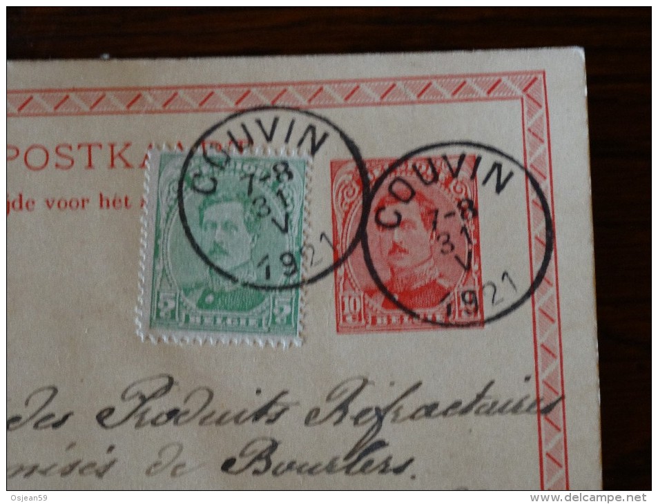 Oblitération Couvin Sur Carte Postale De 1921 - Bureaux De Passage
