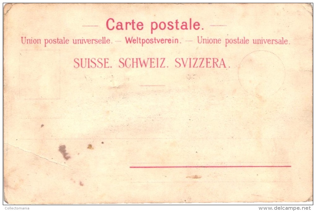 1 Postkarte Anno  1899 LUGANO -  Chocolats Suchard, Litho Choclate SChokolade Cacao  - - Suchard