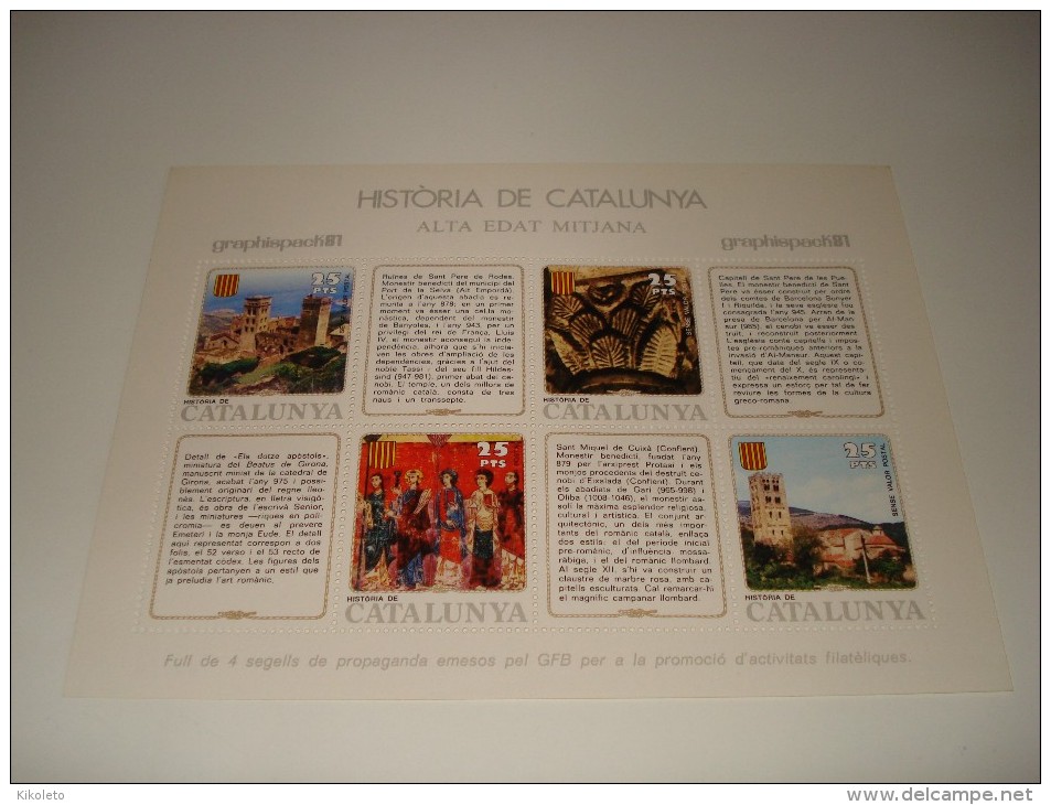 ESPAÑA - HISTORIA DE CATALUNYA - HOJA Nº 10 - ALTA EDAT MITJANA ** MNH - Commemorative Panes