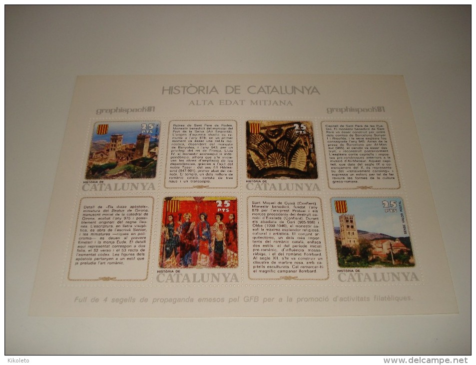 ESPAÑA - HISTORIA DE CATALUNYA - HOJA Nº 10 - ALTA EDAT MITJANA ** MNH - Souvenirbögen