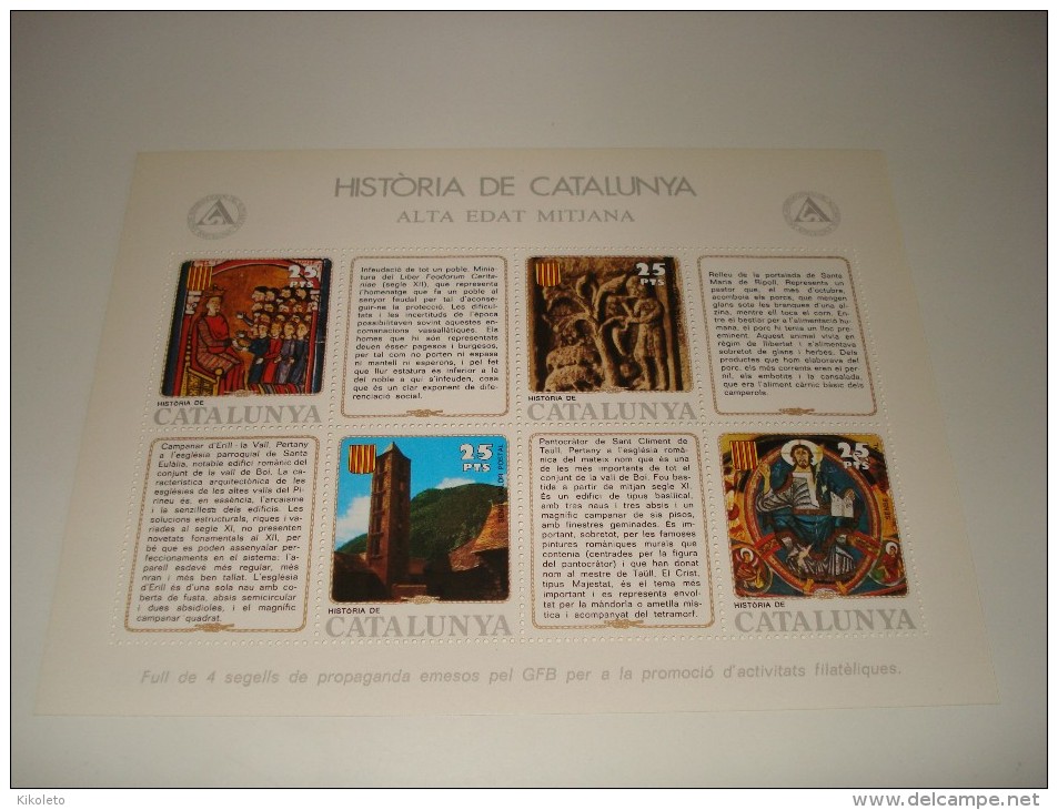 ESPAÑA - HISTORIA DE CATALUNYA - HOJA Nº 13 - ALTA EDAT MITJANA ** MNH - Feuillets Souvenir