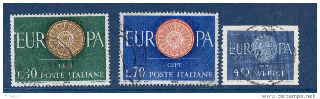 EUROPA--1960--Lot De 7 Timbres Oblitérés (Allemagne(3),Espagne,Italie(2) Et Suède) - 1960