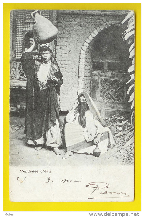 VENDEUSE D'EAU : PORT SAID EGYPTE Dos Non Divise MARCHANDE ARABE - FEMME ETNIQUE Scenes & Types Metier  P81 - Port-Saïd