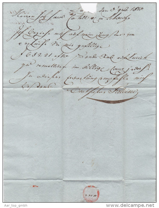 Heimat LU LUCERNE 1813-09-03 Langstempel Schwarz Auf Vorphila Brief - ...-1845 Voorlopers